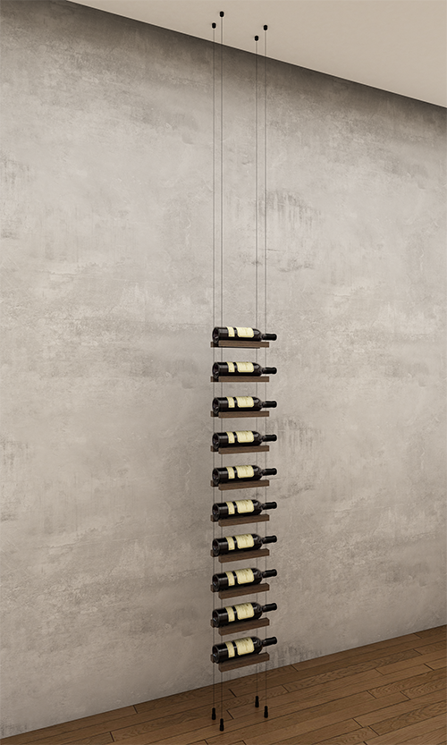 10 bottles ceiling-to-floor cable wine rack (starter/standalone column)