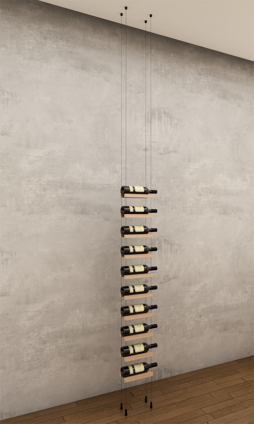 10 bottles ceiling-to-floor cable wine rack (starter/standalone column)