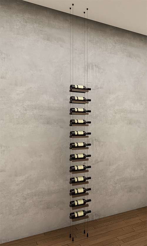 12 bottle ceiling-to-floor cable wine rack (starter/standalone column)