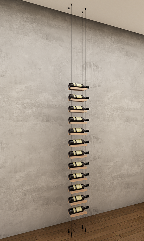 12 bottle ceiling-to-floor cable wine rack (starter/standalone column)