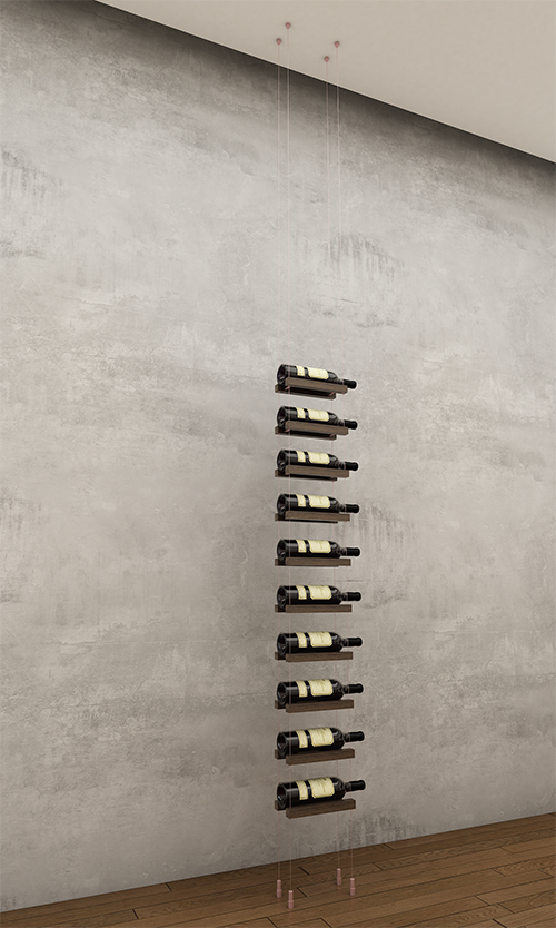 10 bottles ceiling-to-floor cable wine rack (starter/standalone column)