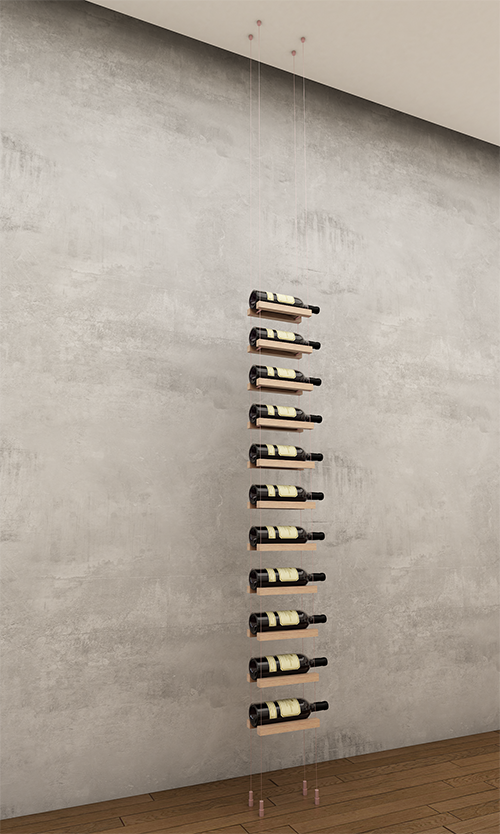 11 bottles ceiling-to-floor cable wine rack (starter/standalone column)