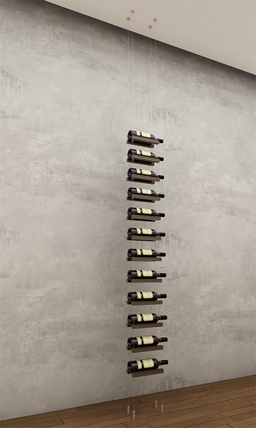 12 bottle ceiling-to-floor cable wine rack (starter/standalone column)