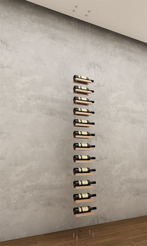 12 bottle ceiling-to-floor cable wine rack (starter/standalone column)