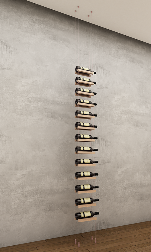 13 bottles ceiling-to-floor cable wine rack (starter/standalone column)