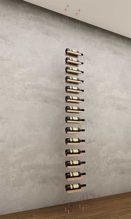 14 bottles ceiling mounted cable wine rack (starter/standalone column)