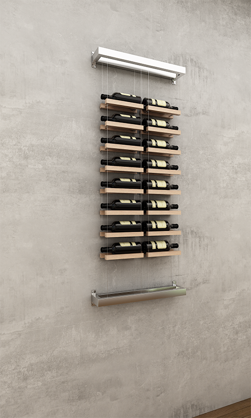 Double column wall to wall mounted rack