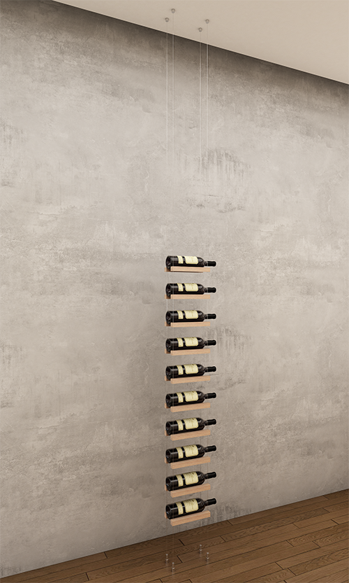 10 bottles ceiling-to-floor cable wine rack (starter/standalone column)