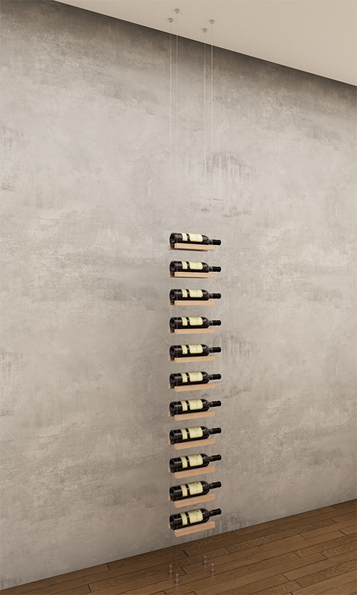 11 bottles ceiling-to-floor cable wine rack (starter/standalone column)