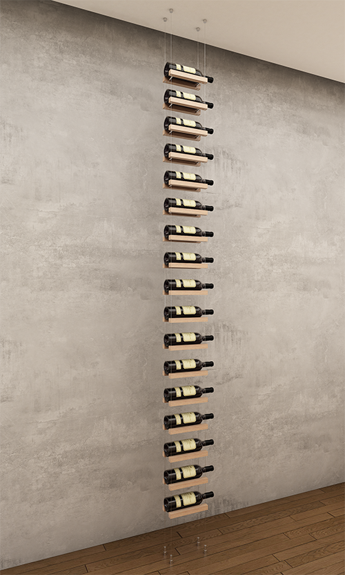 17 bottles ceiling mounted cable wine rack (starter/standalone column)