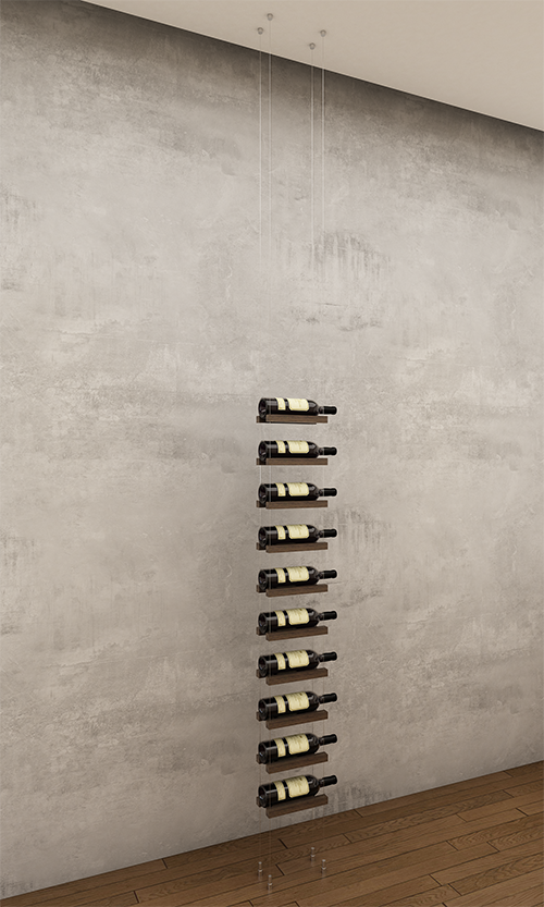 10 bottles ceiling-to-floor cable wine rack (starter/standalone column)