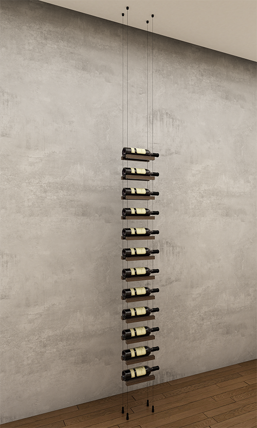 12 bottle ceiling-to-floor cable wine rack (starter/standalone column)