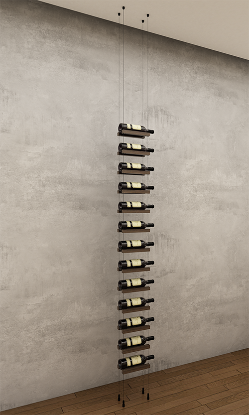 13 bottles ceiling-to-floor cable wine rack (starter/standalone column)