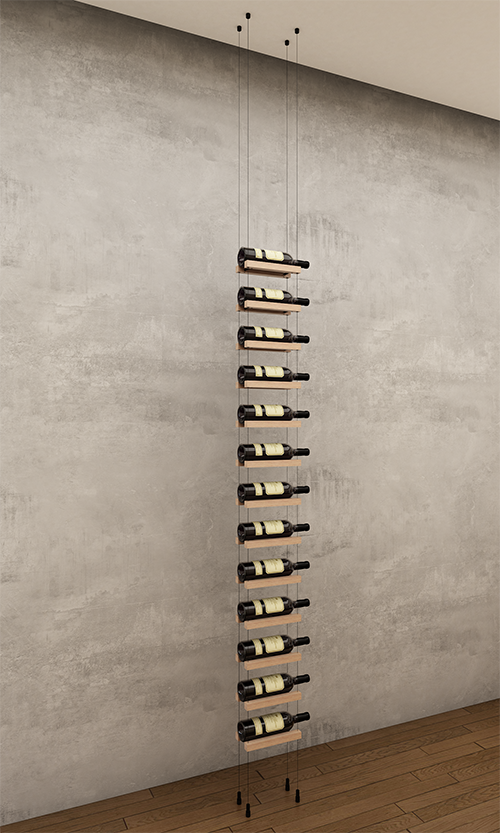 13 bottles ceiling-to-floor cable wine rack (starter/standalone column)