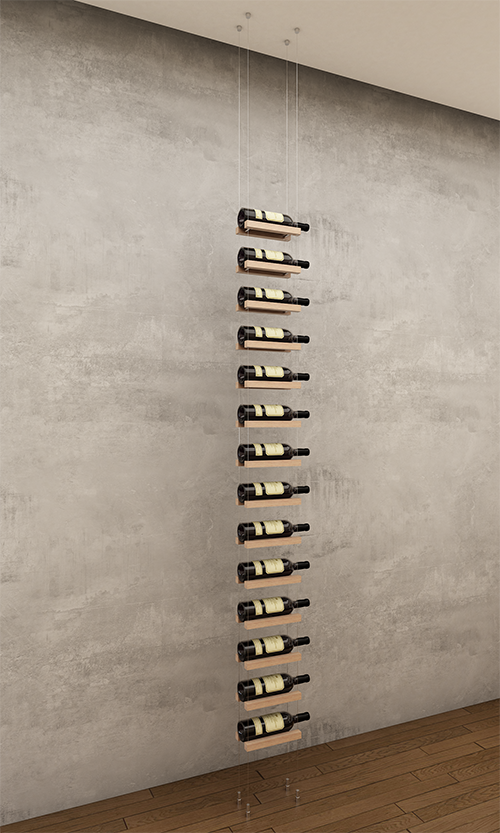 14 bottles ceiling mounted cable wine rack (starter/standalone column)