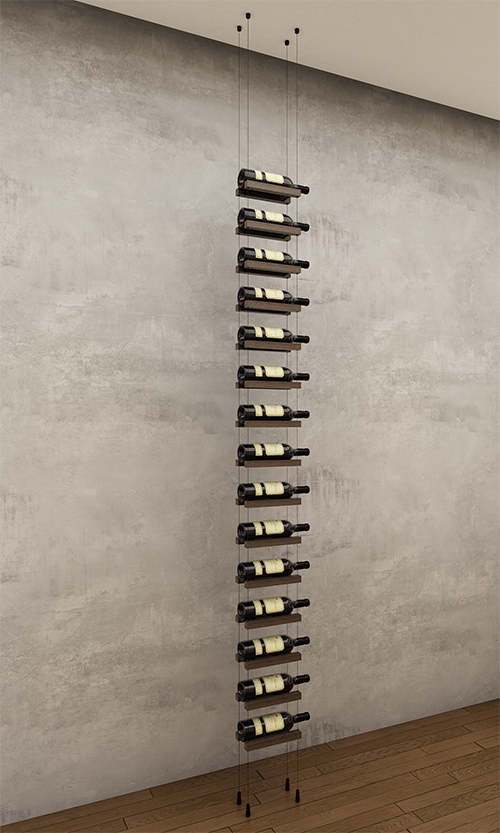 15 bottles ceiling mounted cable wine rack (starter/standalone column)