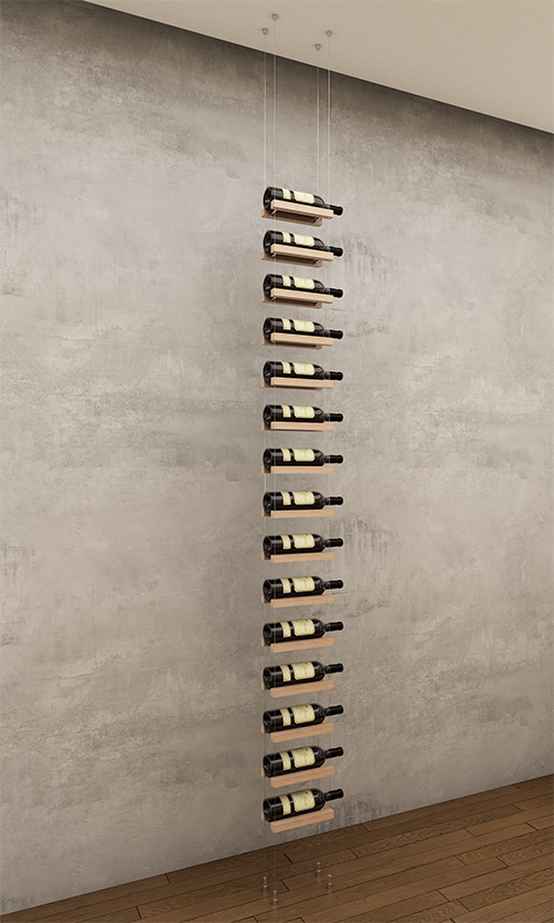 15 bottles ceiling mounted cable wine rack (starter/standalone column)