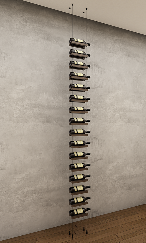 16 bottles ceiling mounted cable wine rack (starter/standalone column)