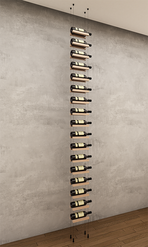 17 bottles ceiling mounted cable wine rack (starter/standalone column)