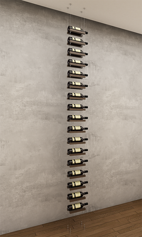 17 bottles ceiling mounted cable wine rack (starter/standalone column)