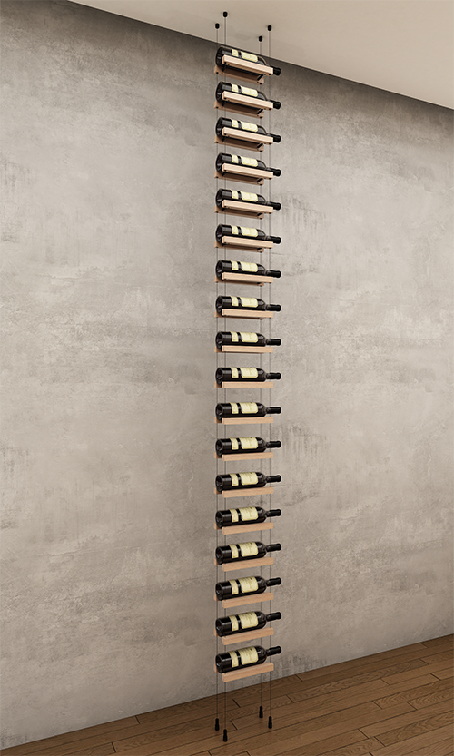 18 bottles ceiling mounted cable wine rack (starter/standalone column)