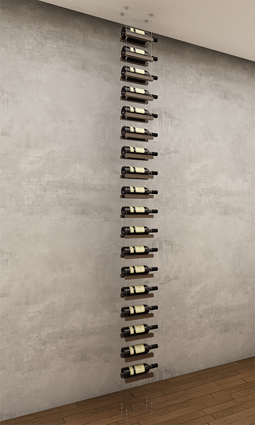 18 bottles ceiling mounted cable wine rack (starter/standalone column)