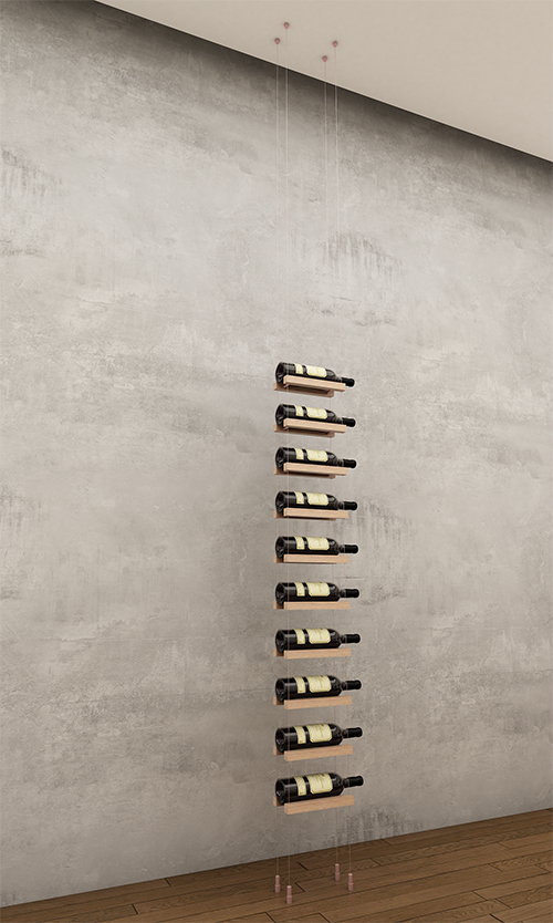 10 bottles ceiling-to-floor cable wine rack (starter/standalone column)