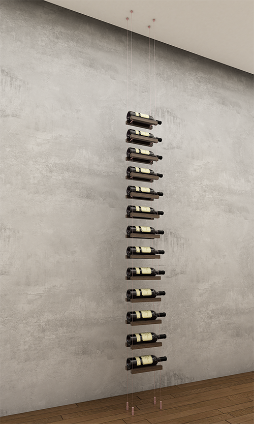 13 bottles ceiling-to-floor cable wine rack (starter/standalone column)