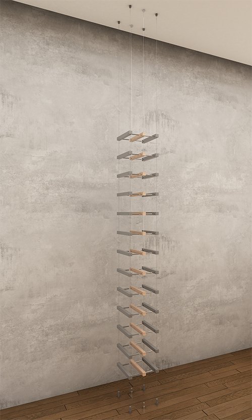 13 bottles ceiling-to-floor cable wine rack (extension column)