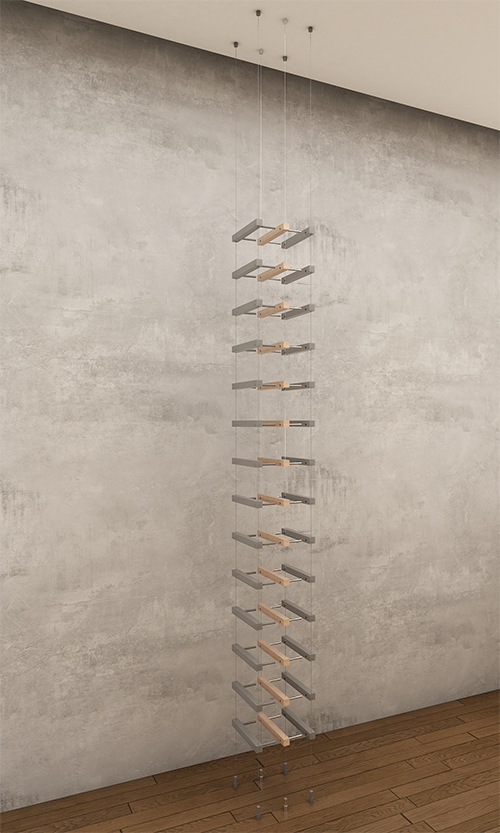 14 bottles ceiling-to-floor cable wine rack (extension column)