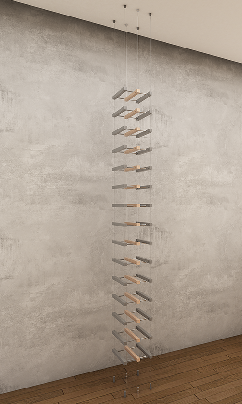 15 bottles ceiling-to-floor cable wine rack (extension column)