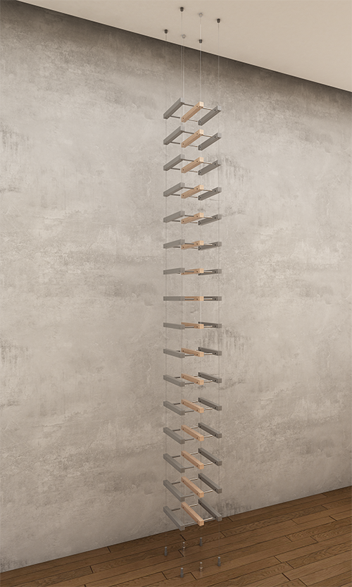 16 bottles ceiling-to-floor cable wine rack (extension column)